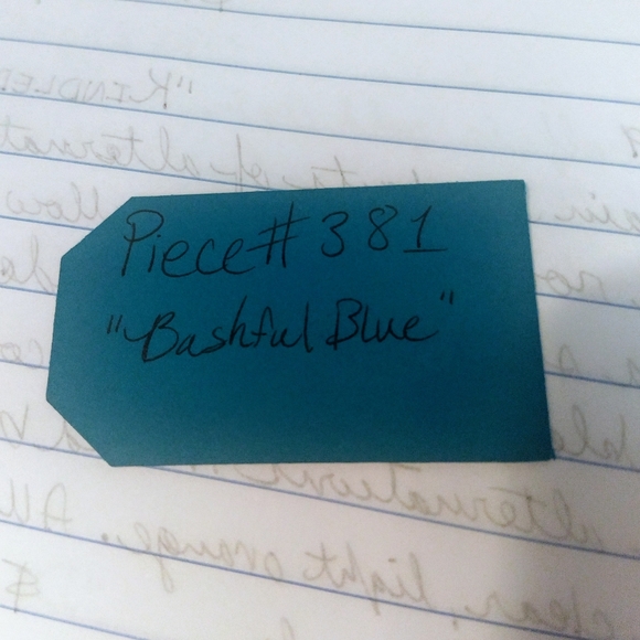 Piece #381 "Bashful Blue" Handmade Cuff Bracelet - Picture 4 of 4